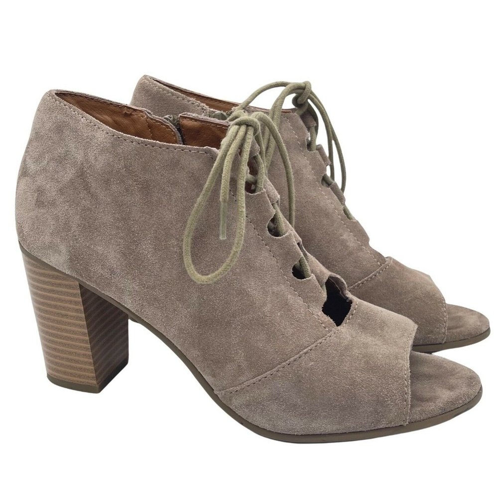 Susina Booties Womens 7.5 Suede Lace Ankle Boot Rodeo Coastal Cowgirl Western